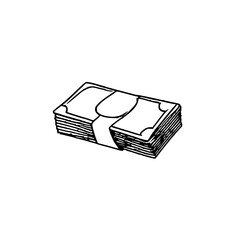 Minimalist line art drawing of a neat stack of fol