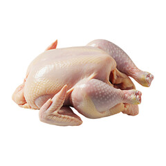 Raw Whole Chicken Ready for Cooking Culinary Ingredient Isolated Background