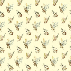 Hand Drawn Autumn Leaves Seamless Pattern