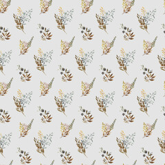 Hand Drawn Autumn Leaves Seamless Pattern