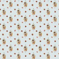 Hand Drawn Autumn Leaves Seamless Pattern