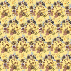 Hand Drawn Autumn Leaves Seamless Pattern