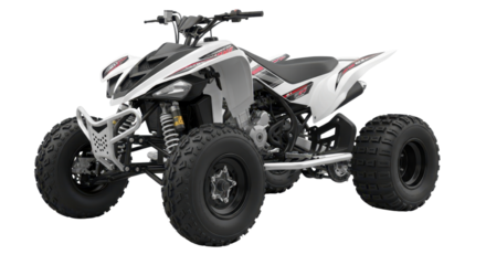 White and gray all-terrain vehicle for off-road adventure isolated PNG with Transparent Background