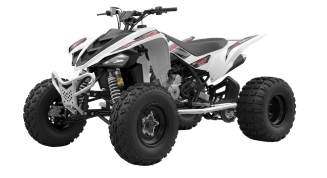 White and gray all-terrain vehicle for off-road adventure isolated PNG with Transparent Background