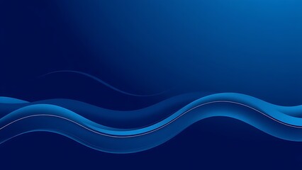 Obraz premium unanimity. Flowing wave patterns in deep blue with elegant curves and smooth gradients, minimalist aquatic scene. travel magazines, destination branding, designed for travel destination branding.