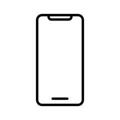 Clean mobile notch icon in simple outline vector style, ideal for app mockups, UI prototypes, device-frame illustrations, responsive design demos, and presentation assets.