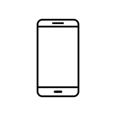 Minimal smartphone icon in crisp outline vector style, perfect for mobile app UI, product pages, tech presentations, e-commerce listings, and interface design assets.