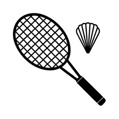Badminton Racket and Shuttlecock Vector Illustration