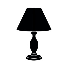 Table Lamp Silhouette Vector Illustration
