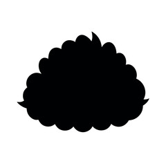 Fluffy Cloud Silhouette Vector Illustration