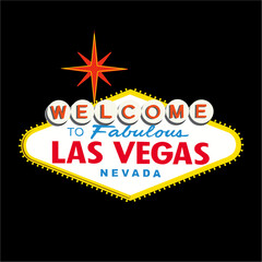 Welcome To Fabulous Las Vegas Nevada Sign. Retro Neon Sign Design Vector Art