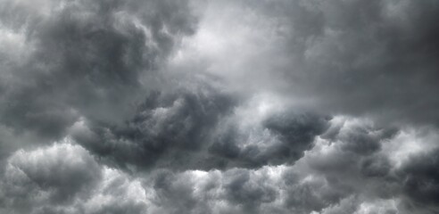 dark clouds storm Heavy rain thunderstorm overcast predict tornado Hurricane or thunderstorm and rainy. Dark sky cloudy have storm lightning sky dark mysterious swirl explosion cloud