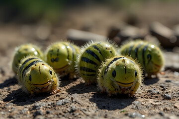 caterpillar smile on the ground