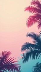Obraz premium Abstract palm leaves silhouette, pastel color palette, art, photography, graphic