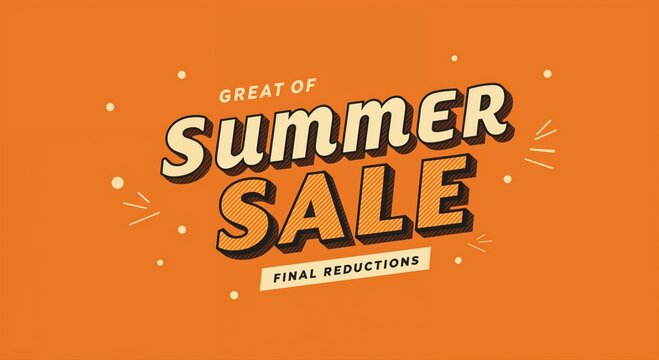 Summer Sale Banner: A vibrant banner heralding a Summer Sale, designed in a bright color scheme that captures the essence of the season. with Final Reductions.