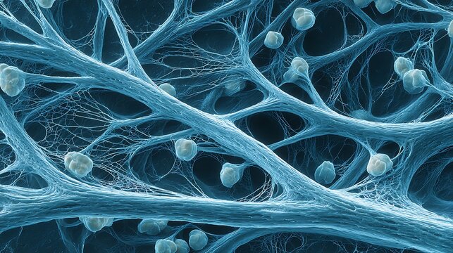 The fungal hyphae are distributed in the avian muscle cells, forming a lattice-like pattern.