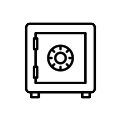 Vector vault safe icon symbolizes security, storage of money and valuable documents, suitable for modern banking, finance, and data protection themes.