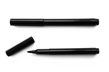 Black permanent marker with chisel tip for writing and labeling