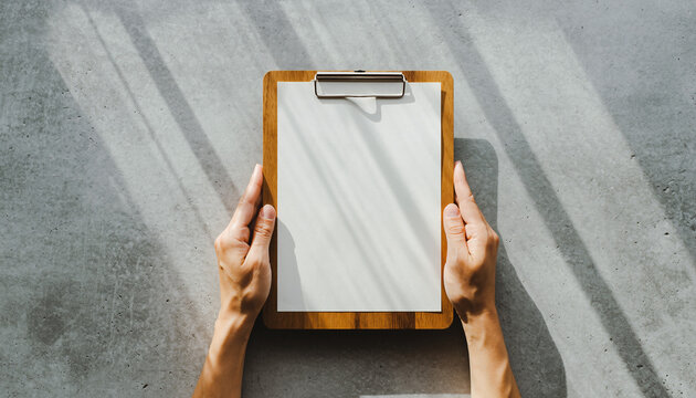 Pria memegang kanvas kosong di tangan, dengan teknologi digital layar bantalan komputer