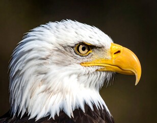 Fototapeta premium Profile portrait of a majestic bird of prey, featuring piercing gaze and white feathers
