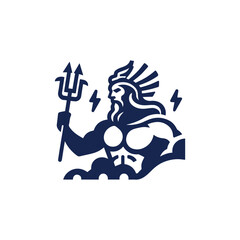 Naklejka premium Mythical God of Thunder Logo