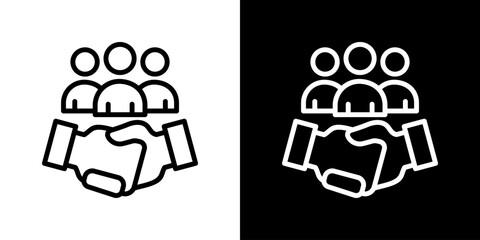 Collaboration Icon Vector Illustration. Fresh Line Design Built For Creative Flexibility In Light And Dark Versions. 
