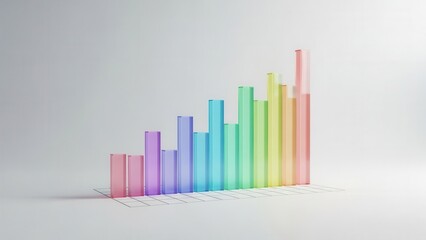 Vibrant rainbow graph illustrating ascending growth and optimistic business performance trending