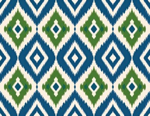 Vibrant Ikat-Inspired Diamond Pattern Design