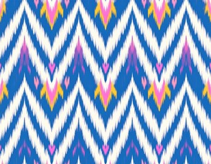 Vibrant Ikat-Inspired Zigzag Pattern