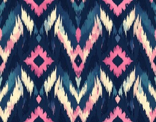 Vibrant Zigzag and Diamond Textile Design