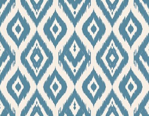 Classic Blue and White Ikat Design