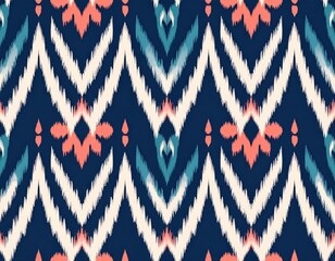 Modern Ikat Style Fabric Design