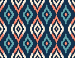Vibrant Ikat-Style Diamond Pattern Design