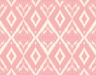 Pink and White Ikat Textile Design