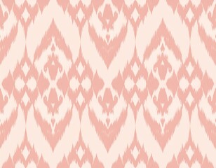 Pink and Cream Geometric Ikat Pattern