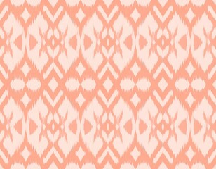 Calm Orange and Cream Ikat Design