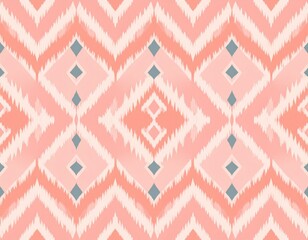 Vibrant Geometric Diamond Ikat Pattern