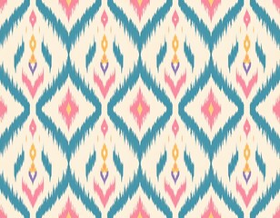 Vibrant Repeating Ikat Diamond Pattern