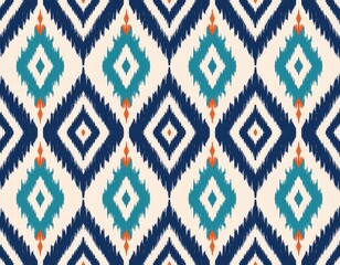 Bold Geometric Diamond Ikat Pattern
