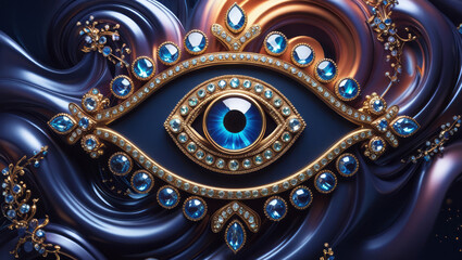 Ornate Cosmic Evil Eye &ndash; Luxurious Sacred Protection Symbol
