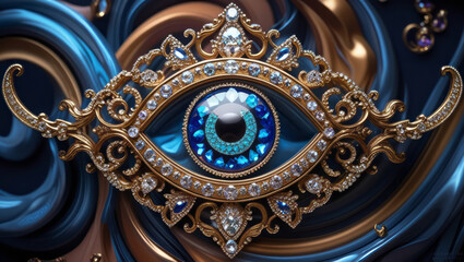 Ornate Cosmic Evil Eye &ndash; Luxurious Sacred Protection Symbol