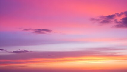 Fototapeta premium Dreamlike sky gradient background inspired by sunset clouds, blending soft magenta, lilac mist, and glowing warm orange.