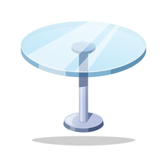 Round glass table vector isolated on white background,