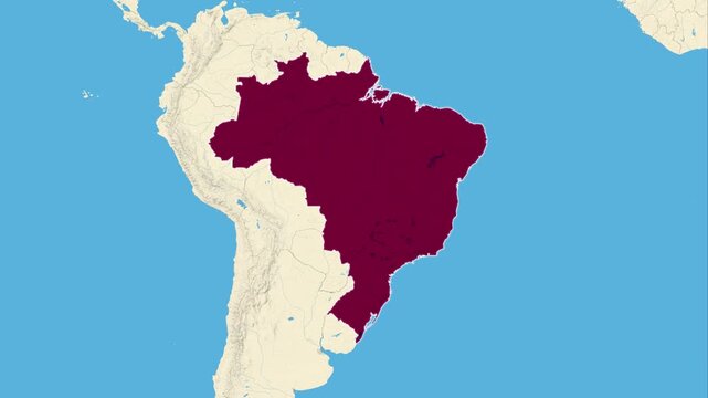 Brazil Map animation, map brazil zoom in