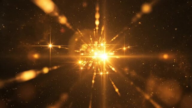 Warm Golden Orange Lens Flare Collection. Scattered Starburst and Light Streaks Animation. Celestial Digital Light Effect Compilation.