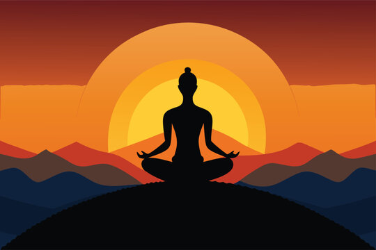 Find your inner peace with mindful meditation at sunrise in the mountains, promoting wellness and mindfulness with a calm, relaxed lifestyle