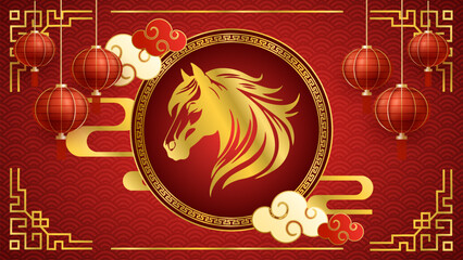 chinese new year background horse