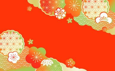 美しい和風柄　イラスト背景