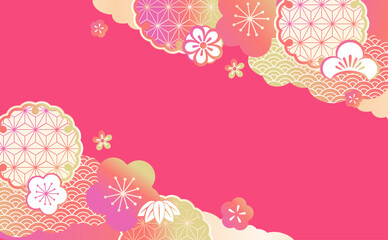 美しい和風柄　イラスト背景