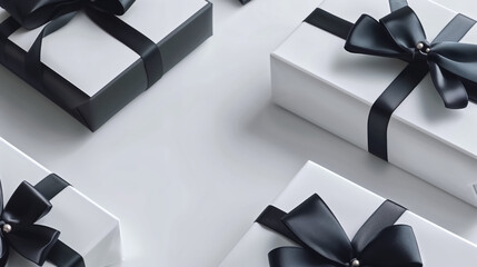 2026 sleek modern typography, elegant monochrome gift boxes with